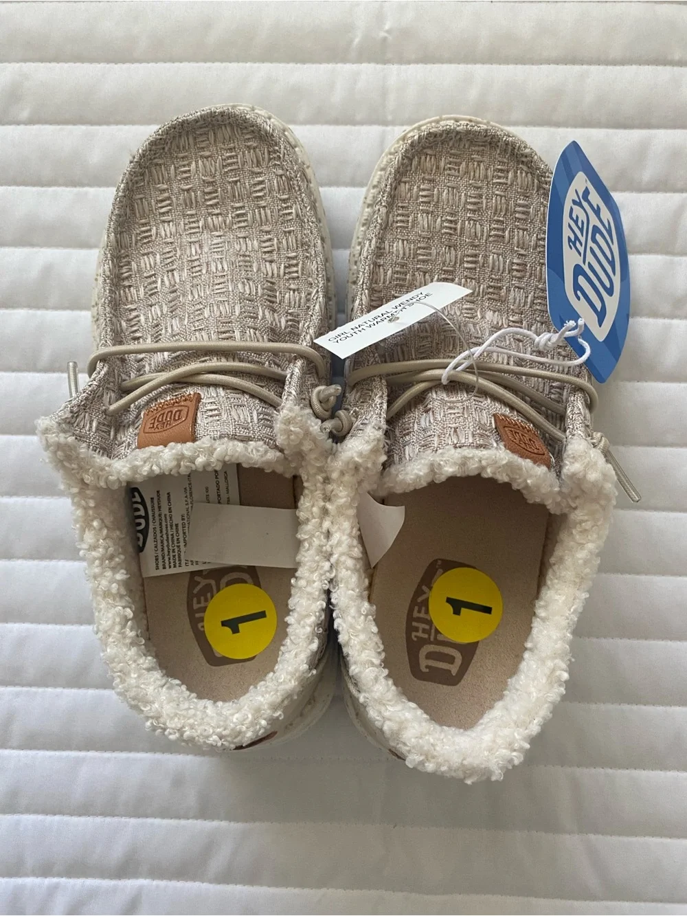 Hey Dude Kids Natural Wendy Warmth Slip-On Plush Lined Shoes - Taupe